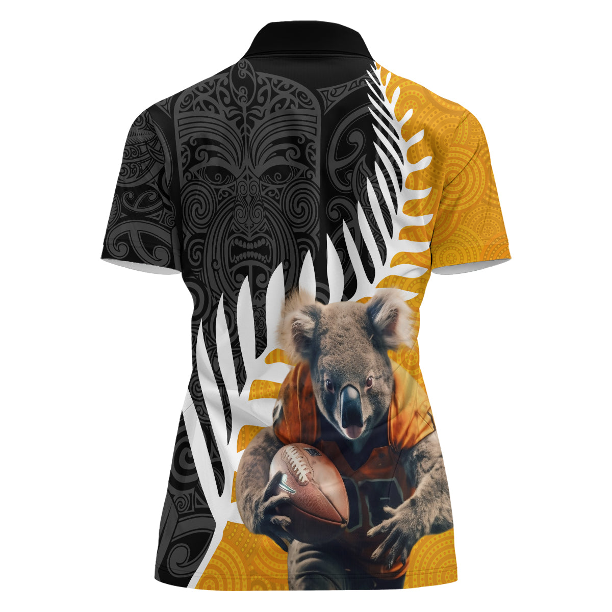 New Zealand and Australia Rugby Women Polo Shirt Koala and Maori Warrior Together