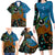 Fiji and Australia Family Matching Long Sleeve Bodycon Dress and Hawaiian Shirt Palm Tree and Abogirinal Emu