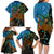 Fiji and Australia Family Matching Long Sleeve Bodycon Dress and Hawaiian Shirt Palm Tree and Abogirinal Emu