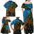 Fiji and Australia Family Matching Off Shoulder Maxi Dress and Hawaiian Shirt Palm Tree and Abogirinal Emu