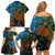 Fiji and Australia Family Matching Off Shoulder Short Dress and Hawaiian Shirt Palm Tree and Abogirinal Emu