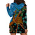 Fiji and Australia Hoodie Dress Palm Tree and Abogirinal Emu