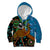 Fiji and Australia Kid Hoodie Palm Tree and Abogirinal Emu