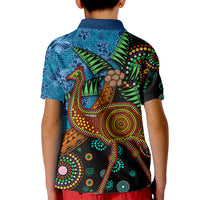 Fiji and Australia Kid Polo Shirt Palm Tree and Abogirinal Emu