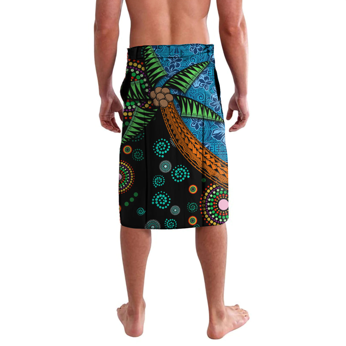 Fiji and Australia Lavalava Palm Tree and Abogirinal Emu