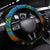 Fiji and Australia Steering Wheel Cover Palm Tree and Abogirinal Emu