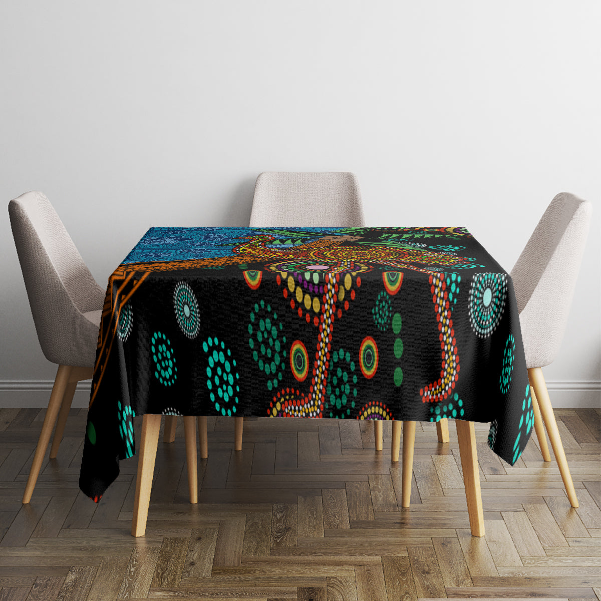 Fiji and Australia Tablecloth Palm Tree and Abogirinal Emu