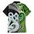 New Zealand Koru Natural Family Matching Off Shoulder Maxi Dress and Hawaiian Shirt Manaia and Silver Fern Maori Pattern