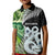 New Zealand Koru Natural Kid Polo Shirt Manaia and Silver Fern Maori Pattern