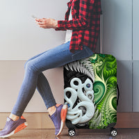 New Zealand Koru Natural Luggage Cover Manaia and Silver Fern Maori Pattern