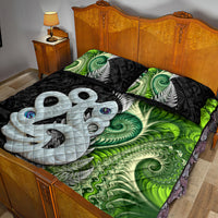New Zealand Koru Natural Quilt Bed Set Manaia and Silver Fern Maori Pattern