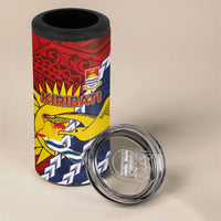 Kiribati Independence Day 4 in 1 Can Cooler Tumbler Polynesian and Melanesian Art Tattoo