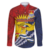 Kiribati Independence Day Family Matching Off Shoulder Short Dress and Hawaiian Shirt Polynesian and Melanesian Art Tattoo