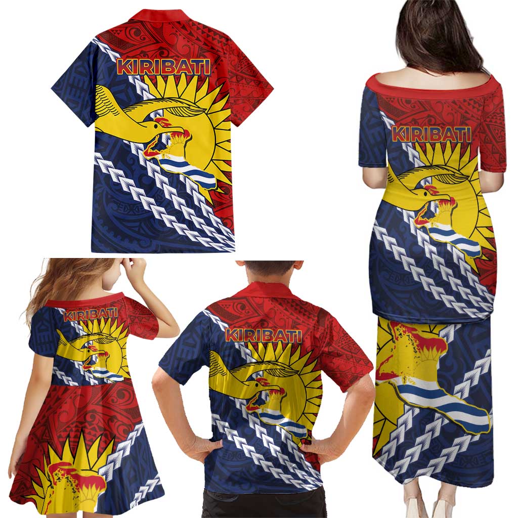 Kiribati Independence Day Family Matching Puletasi and Hawaiian Shirt Polynesian and Melanesian Art Tattoo