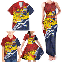 Kiribati Independence Day Family Matching Tank Maxi Dress and Hawaiian Shirt Polynesian and Melanesian Art Tattoo