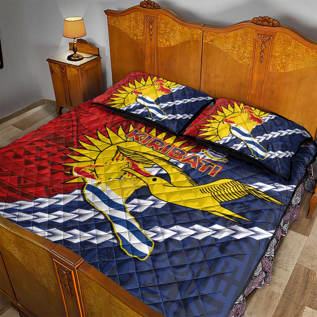 Kiribati Independence Day Quilt Bed Set Polynesian and Melanesian Art Tattoo