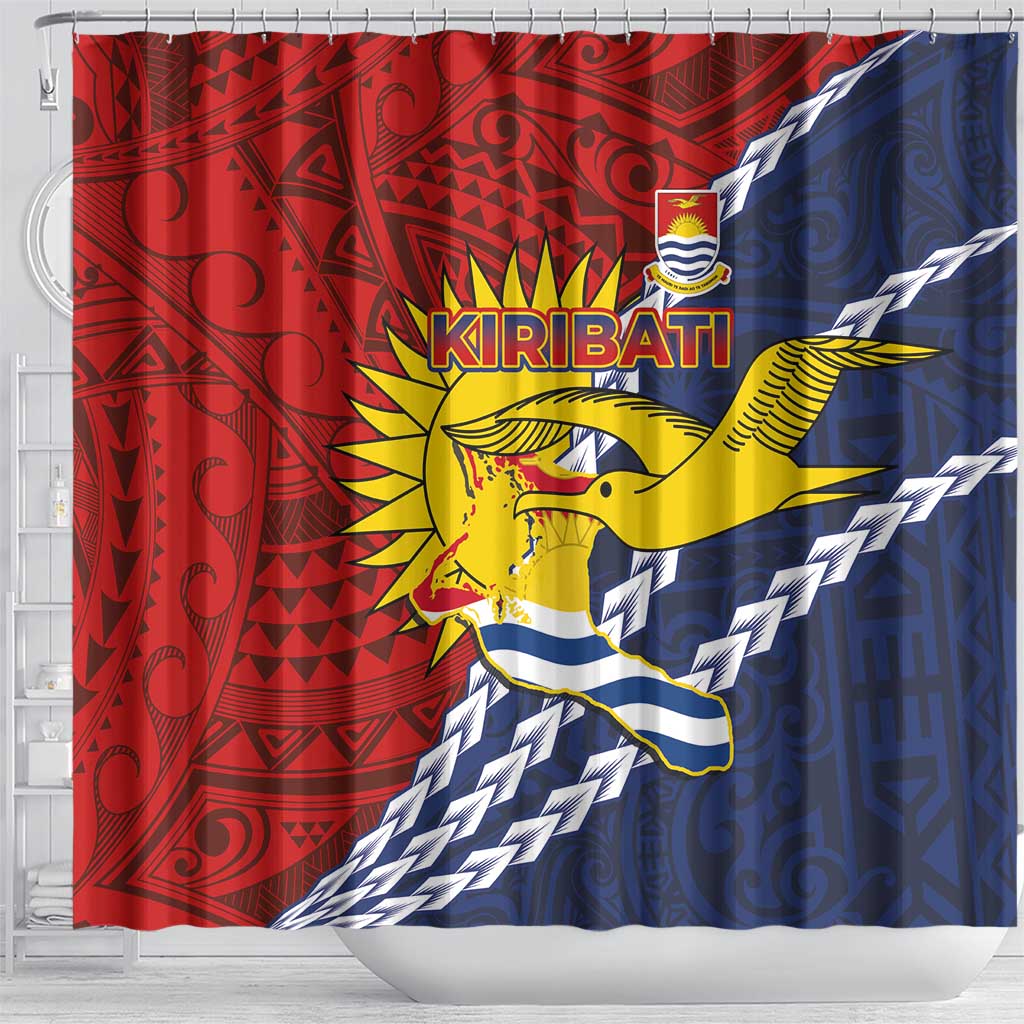 Kiribati Independence Day Shower Curtain Polynesian and Melanesian Art Tattoo