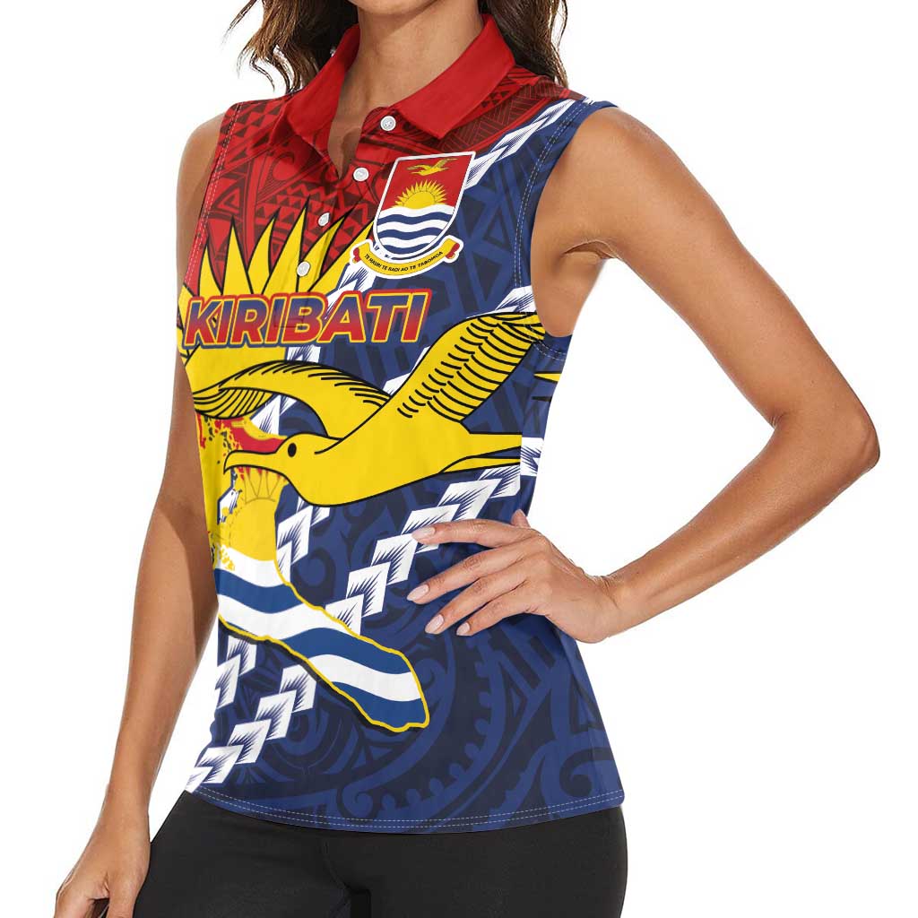Kiribati Independence Day Women Sleeveless Polo Shirt Polynesian and Melanesian Art Tattoo