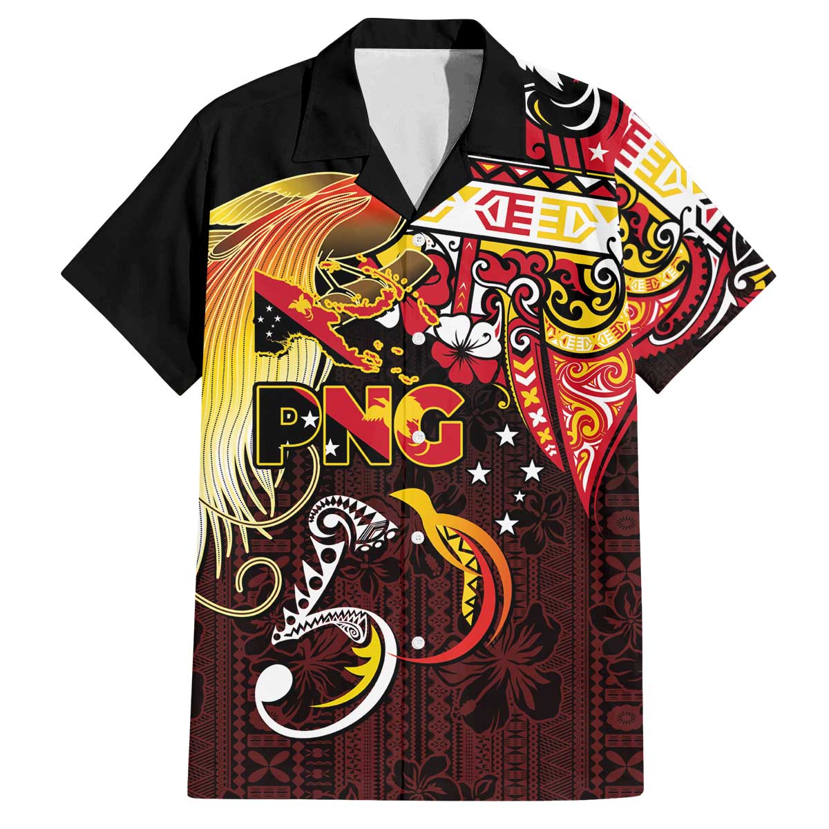 Papua New Guinea 2025 Family Matching Off The Shoulder Long Sleeve Dress and Hawaiian Shirt 50th Independence Day Anniversary