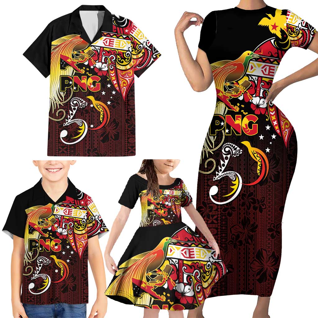 Papua New Guinea 2025 Family Matching Short Sleeve Bodycon Dress and Hawaiian Shirt 50th Independence Day Anniversary LT03 - Polynesian Pride