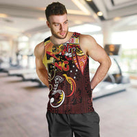 Papua New Guinea 2025 Men Tank Top 50th Independence Day Anniversary LT03 Red - Polynesian Pride