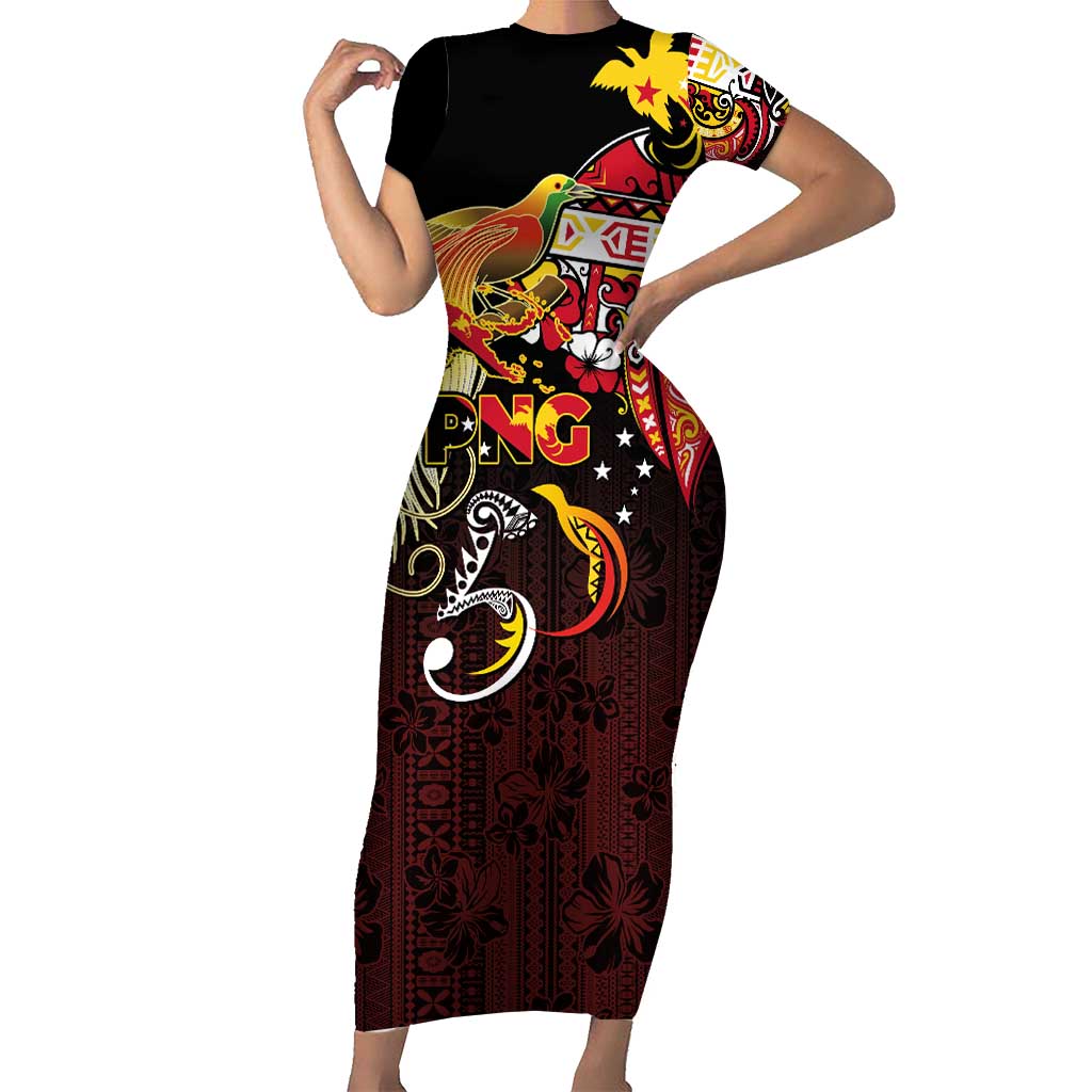 Papua New Guinea 2025 Short Sleeve Bodycon Dress 50th Independence Day Anniversary