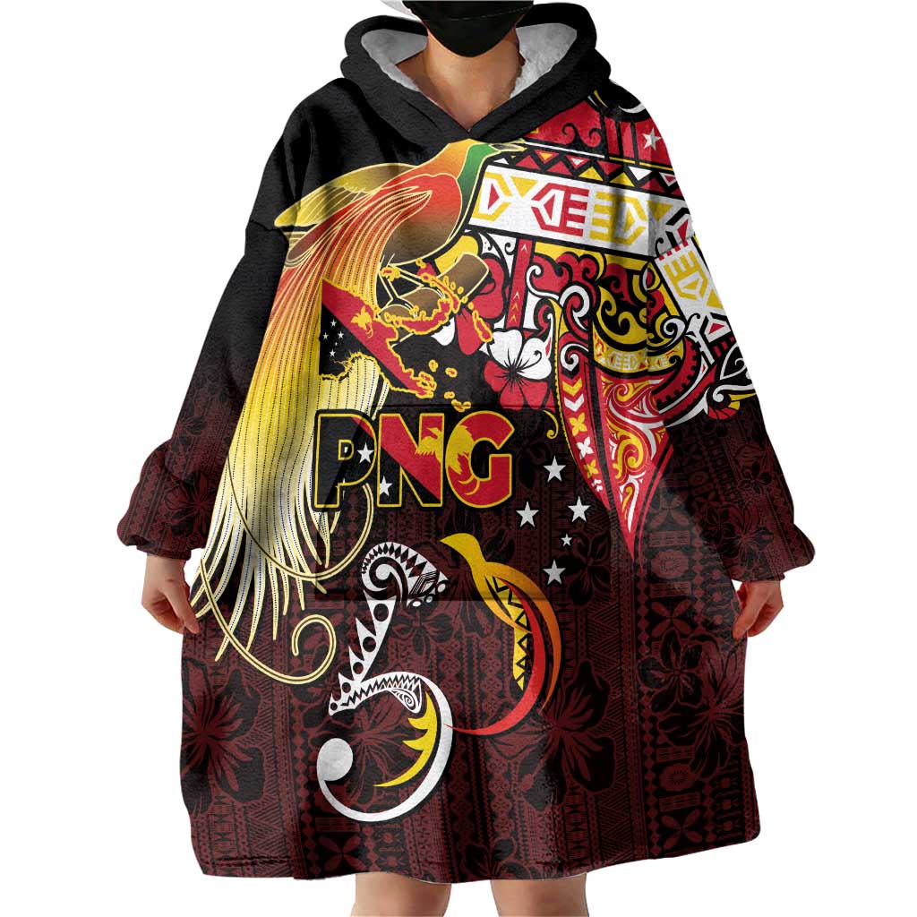 Papua New Guinea 2025 Wearable Blanket Hoodie 50th Independence Day Anniversary LT03 - Polynesian Pride