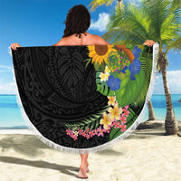 Hawaiian Tropical Plants and Chameleon Beach Blanket Polynesian Art Colorful LT03 - Polynesian Pride