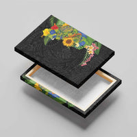 Hawaiian Tropical Plants and Chameleon Canvas Wall Art Polynesian Art Colorful LT03 - Polynesian Pride