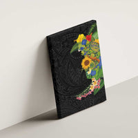 Hawaiian Tropical Plants and Chameleon Canvas Wall Art Polynesian Art Colorful LT03 - Polynesian Pride