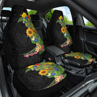 Hawaiian Tropical Plants and Chameleon Car Seat Cover Polynesian Art Colorful - Polynesian Pride