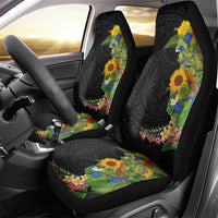 Hawaiian Tropical Plants and Chameleon Car Seat Cover Polynesian Art Colorful - Polynesian Pride