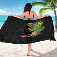 Hawaiian Tropical Plants and Chameleon Sarong Polynesian Art Colorful - Polynesian Pride