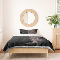 Hawaiian Tropical Plants and Chameleon Bedding Set Polynesian Art Grayscale - Polynesian Pride