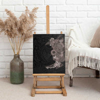 Hawaiian Tropical Plants and Chameleon Canvas Wall Art Polynesian Art Grayscale LT03 - Polynesian Pride