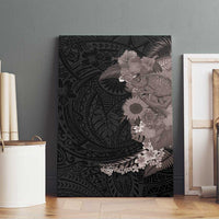 Hawaiian Tropical Plants and Chameleon Canvas Wall Art Polynesian Art Grayscale LT03 - Polynesian Pride