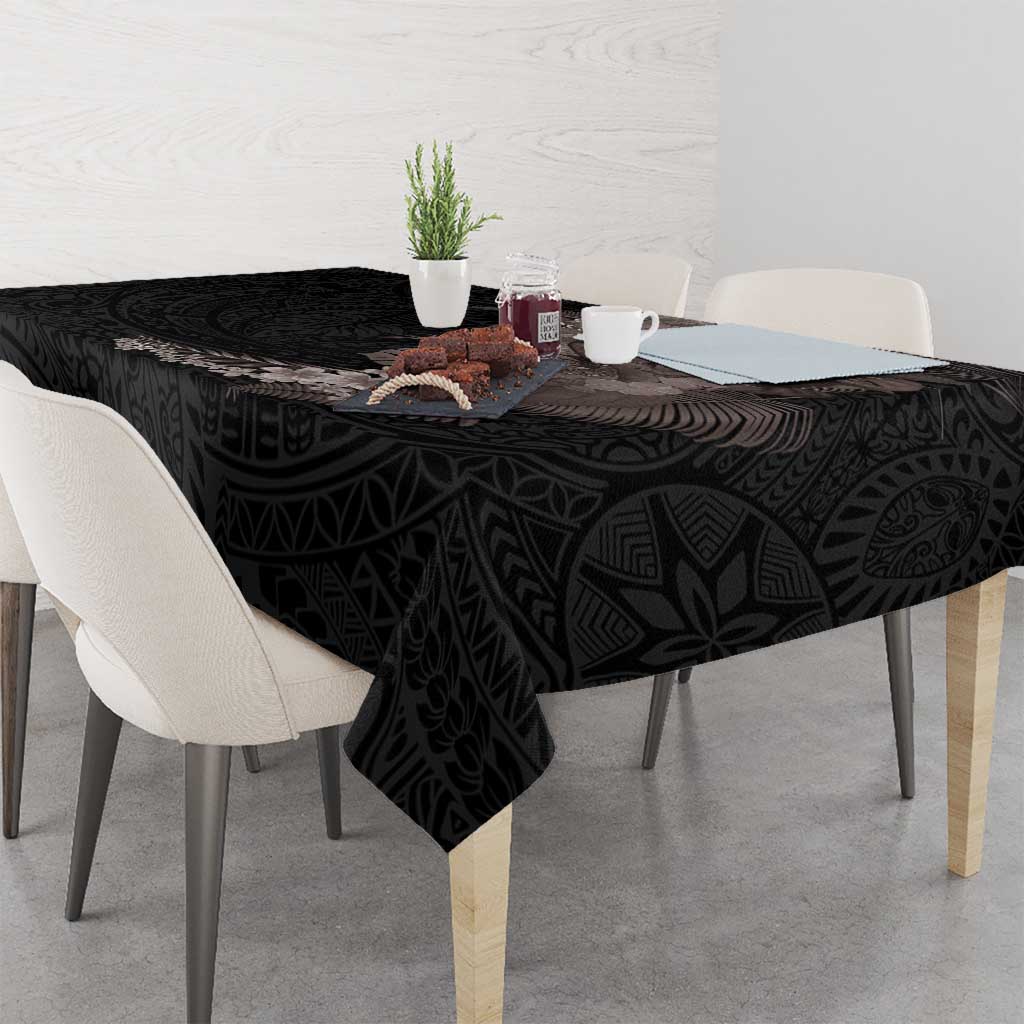 Hawaiian Tropical Plants and Chameleon Tablecloth Polynesian Art Grayscale LT03 - Polynesian Pride