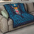 Fiji Coat of Arms Traditional Dashiki Quilt Tapa Art and Palm Leaves Pattern Dark Navy Color - Polynesian Pride