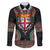 Fiji Coat of Arms Traditional Dashiki Family Matching Puletasi and Hawaiian Shirt Tapa Art and Palm Leaves Pattern Black Color - Polynesian Pride