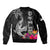 Polynesian Fiji Bomber Jacket Shark and Hibiscus Tapa Pattern Version LT03 - Polynesian Pride