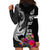 Polynesian Fiji Hoodie Dress Shark and Hibiscus Tapa Pattern Version LT03 - Polynesian Pride