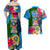 Malampa Fiji Day Couples Matching Off Shoulder Maxi Dress and Hawaiian Shirt Tropical Plants Mix Polynesian and Tapa Pattern LT03 - Polynesian Pride