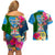 Malampa Fiji Day Couples Matching Off Shoulder Short Dress and Hawaiian Shirt Tropical Plants Mix Polynesian and Tapa Pattern LT03 - Polynesian Pride