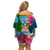 Malampa Fiji Day Family Matching Off Shoulder Short Dress and Hawaiian Shirt Tropical Plants Mix Polynesian and Tapa Pattern LT03 - Polynesian Pride