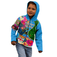 Malampa Fiji Day Kid Hoodie Tropical Plants Mix Polynesian and Tapa Pattern LT03 - Polynesian Pride