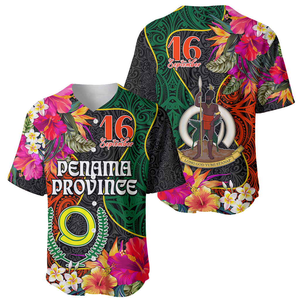 Penama Day Baseball Jersey 16th September Polynesian Pattern with Pacific Flower LT03 - Polynesian Pride