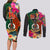 Penama Day Couples Matching Long Sleeve Bodycon Dress and Long Sleeve Button Shirts 16th September Polynesian Pattern with Pacific Flower LT03 - Polynesian Pride