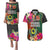 Penama Day Couples Matching Puletasi Dress and Hawaiian Shirt 16th September Polynesian Pattern with Pacific Flower LT03 Black - Polynesian Pride