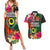 Penama Day Couples Matching Summer Maxi Dress and Hawaiian Shirt 16th September Polynesian Pattern with Pacific Flower LT03 Black - Polynesian Pride