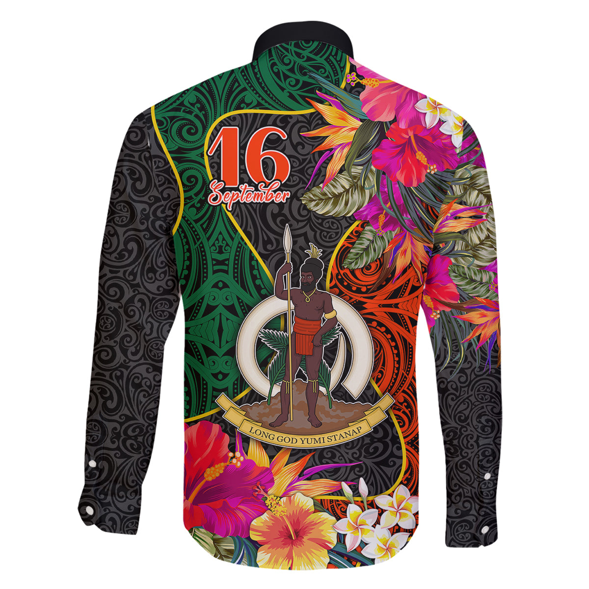 Penama Day Family Matching Tank Maxi Dress and Hawaiian Shirt 16th September Polynesian Pattern with Pacific Flower LT03 - Polynesian Pride